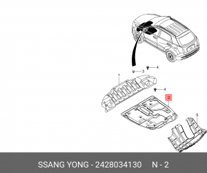 Защита двигателя SSANGYONG Actyon (10-) (D20/22) пластик OE 2428034130 SSANG YONG