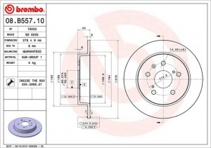 Диск тормозной 08.B557.10 08.B557.10 BREMBO