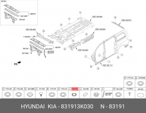 Заглушка HYUNDAI Sonata KIA Magentis двери передней OE 831913K030 HYUNDAI KIA