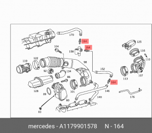 Фитинг трубки тормозной MERCEDES-BENZ A117 990 15 78 A 117 990 15 78 MERCEDES BENZ