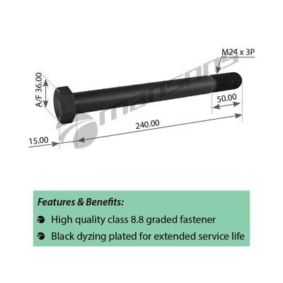 болт амортизатора! M24x240/45 10.9 BPW 300.921 MANSONS