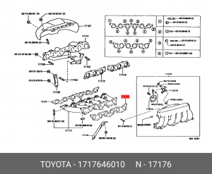 прокладка выпускного коллектора!\ Toyota 17176-46010 TOYOTA