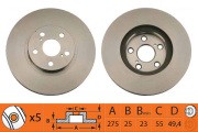 Диск тормозной передний TOYOTA CELICA 1.8 99-00 BR21126T BR21126T SB NAGAMOCHI