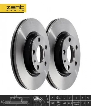 диск тормозной передний! Audi А4, VW Passat 1.6-1.9TDi 96> Z05967 ZENTPARTS