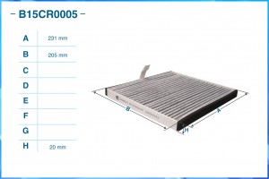 Фильтр салонный угольный B15CR0005 B15CR0005 CWORKS