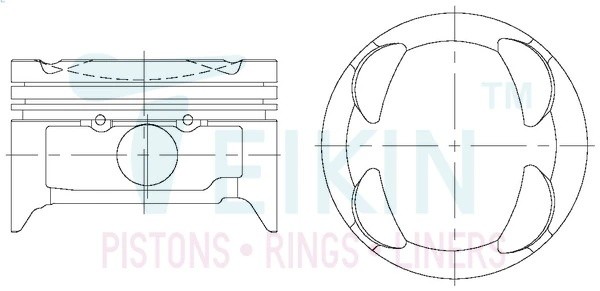 к-кт поршней! STD (4 шт.)\ Mazda 626/MX-6 2.0 FS 92> 42202STD TEIKIN