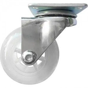 Колесо для тележки d=50мм 30кг платф.поворотное полиуретан прозрачный СИБРТЕХ 68732 SIBRTEC