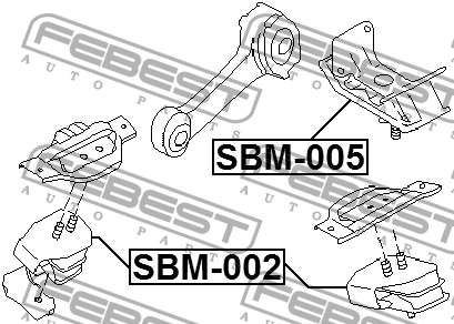подушка ДВС задняя! AКПП\ Subaru Forester 98-02 SBM-005 FEBEST