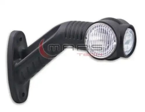 фонарь габаритный !рожок LED 24V стекла большие белые изогнутый провод185x168x35 M720205 MARS