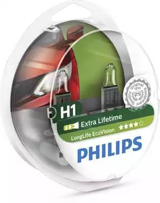 Лампа 12V H1 55W P14.5s 3100K бокс (2шт.) Long Life EcoVision PHILIPS 12258LLECOS2 PHILIPS