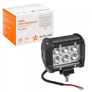 Фара светодиодная "AIRLINE" 98х78х65 мм 18W 12/24V (6 LED, направленный свет, ба ALED040 AIRLINE