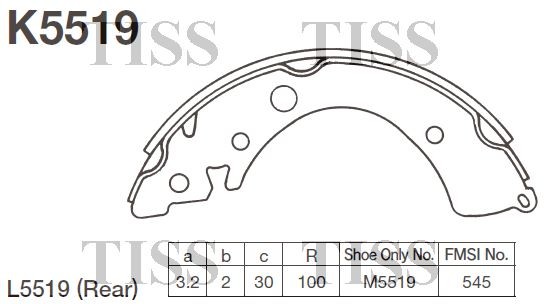 Колодки тормозные барабанные K5519 K5519 MK KASHIYAMA