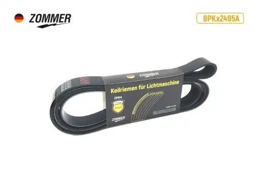 Ремень 2495 (8PK) генератора дв. Cummins ISF 2.8L ГАЗель Бизнес (под кондиционер 8PKX2495A ZOMMER