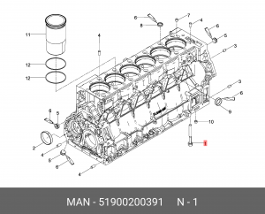 Болт M18x2x160 51900200391 MAN