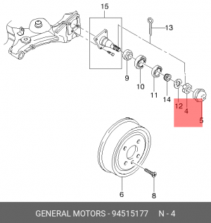 CHEVROLET LANOS (2004>)/ NUBIRA (1997>) M16X1 94515177 GENERAL MOTORS