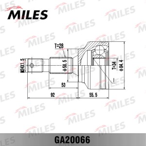 ШРУС наружный CITROEN C8/PEUGEOT 407/807 1.6-2.2 02- (GKN 304579) GA20066 GA20066 MILES