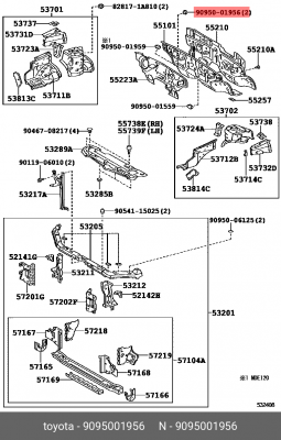 Заглушка отверстия TOYOTA 90950-01956 90950-01956 TOYOTA