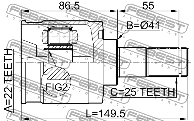 ШРУС внутренний HYUNDAI ELANTRA 06- 1211-ELN 1211-ELN FEBEST
