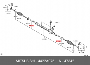 ТЯГА РУЛЕВАЯ CY CX 4422A076 4422A076 MITSUBISHI