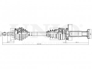 Привод в сборе передний правый CVJ-10017 UNIO