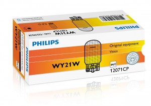 Лампа 12V WY21W W3x16d желтая Yellow PHILIPS 12071CP PHILIPS