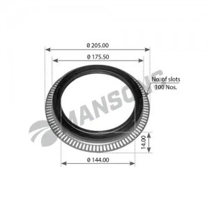 Сальник ступицы с кольцом ABS 145*175/205*9/14 MAN/MB GR180 MANSONS