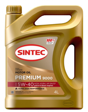 Масло моторное SINTEC Premium 9000 A3/B4 5W40 синт.4л 600107 SINTEC