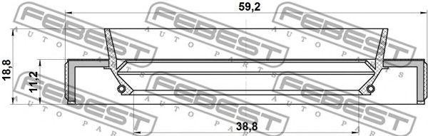 Сальник привода (40X59X11,2X18,8) 95HBS-40591119R 95HBS-40591119R FEBEST