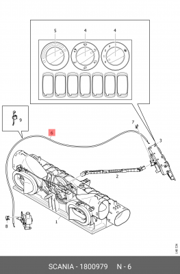 Трос печки кабины 1800979 SCANIA