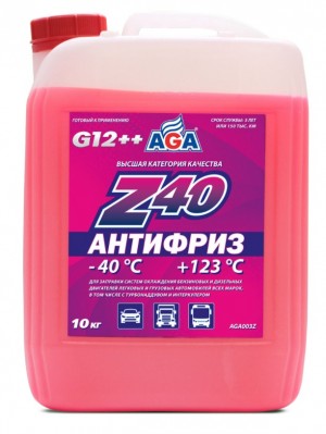 Антифриз красный -40C 10кг Antifreeze Z40 AGA AGA003Z AGA