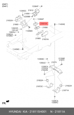 Подушка HYUNDAI HD65,72,78,County двигателя передняя левая OE 218115H001 HYUNDAI KIA