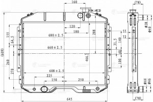 Радиатор ГАЗ-33081,3309 алюминиевый 2-х рядный дв.ММЗ ЕВРО-3 LUZAR LRC 0338 LUZAR
