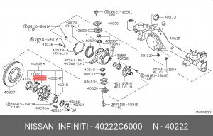 шпилька колёсная!\ Nissan Patrol/Safari Y61 97-06 40222-C6000 NISSAN