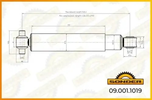 Амортизатор подвески (задний) VOLVO о.н 1079150 — 2 года безусловной гарантии 090011019 SONDER