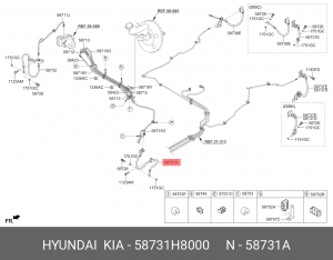 Шланг тормозной передний правый 58731H8000 HYUNDAI KIA