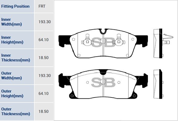 Колодки тормозные дисковые Jeep Grand Cherokee IV WK/WK2 10, Dodge Durango 11 SP SP1945 SANGSIN