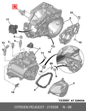 втулка направляющая выжим. подшипника! 24x39.5/57x57.5\ Citroen Saxo 96>/C3 02>/ 2105 38 CITROEN PEUGEOT