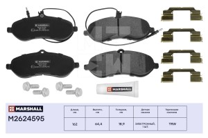 Торм. колодки дисковые передн. Citroen Jumpy II 07- Fiat Scudo II 07- Peugeot Ex M2624595 MARSHALL