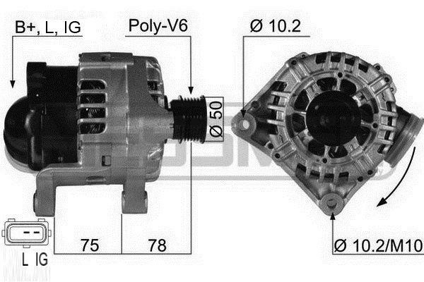 Генератор BMW E46/E39/E53 2.0-3.0 210464 210464 ERA