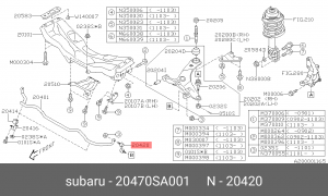 Тяга стабилизатора переднего LR SUBARU 20470-SA001 20470-SA001 SUBARU