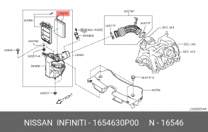 Фильтр воздушный NISSAN 16546-30P00 1654630P00 NISSAN