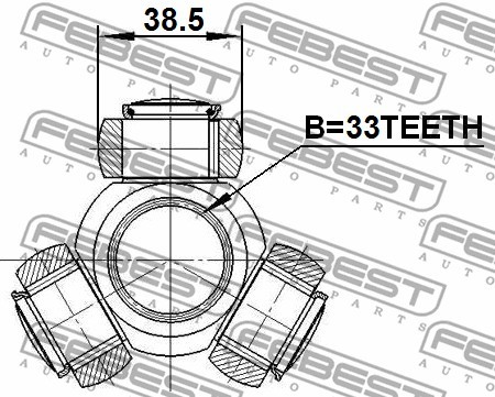 Трипоид FORD MONDEO GE 2000-2007 2116-GE33 2116-GE33 FEBEST