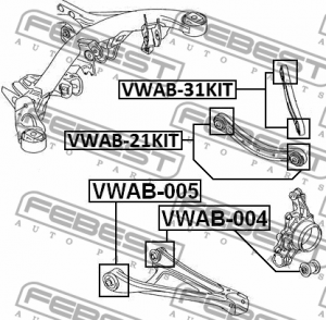 Сайлентблок задн подвески (компл) AUDI Q7 2006- VWAB-31KIT VWAB-31KIT FEBEST
