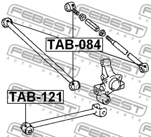 Сайлентблок заднего продольного рычага  2шт TAB-121 FEBEST