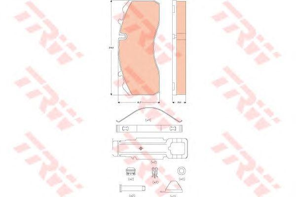 GDB5072 колодки дисковые !29094 с р/к, 210.5x92.7x29.8\BPW, MAN, MB, SAF GDB5072 TRW