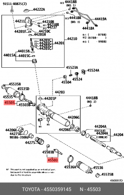 тяга рулевая!\ Toyota Camry/Hybrid Acv51/Asv50/Avv50/Gsv50 11> 45503-59145 TOYOTA