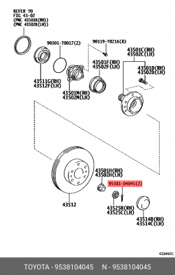 ШПЛИНТ/PIN, COTTER 95381-04045 95381-04045 TOYOTA