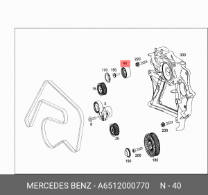 A6512000770 MERCEDES РОЛИК ПРИВОДНОГО РЕМНЯ MERCSEDES: SPRINTER 906 2.2CDI OM651 A6512000770 MERCEDES BENZ