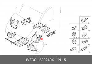 подкрылок !передний левый \Iveco Daily 3802194 IVECO