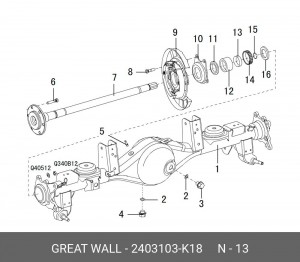 КОЛЬЦО ЗАПОРНОЕ ПОЛУОСИ HOVER, H3,H5 (БЕЗ КОЛЬЦА ABS)  2403103K18 2403103K18 GREAT WALL